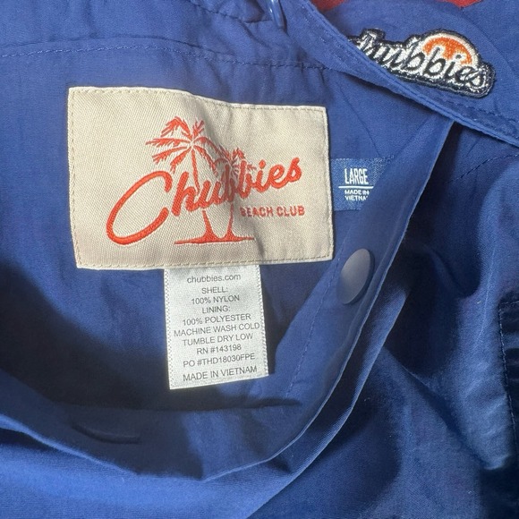 Chubbies Men's Large Red Blue Reversible Fleece Pullover Jacket Retro 90s Style - Picture 8 of 11